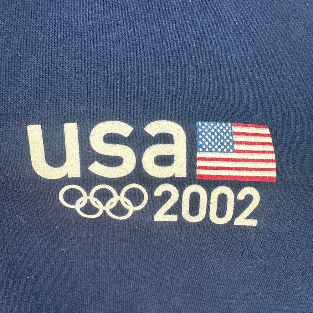 2002 USA Salt Lake City Olympics Hoodie Mens XL Blue  Team Zip Up Vintage